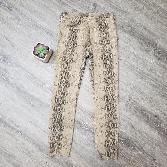 Zara * High Rise Python Print Skinny Jeans * Sz 10 - Picture 3 of 10